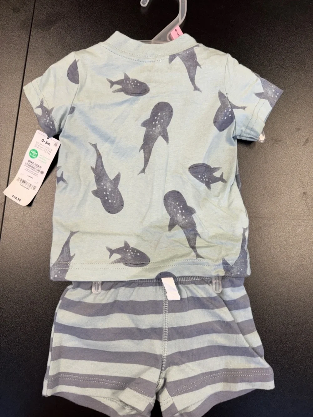 Carter's Light Blue Shark Print Toddler Matching Set - Picture 3 of 8